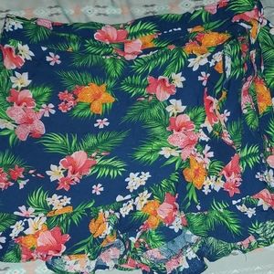 Flower wrap skort